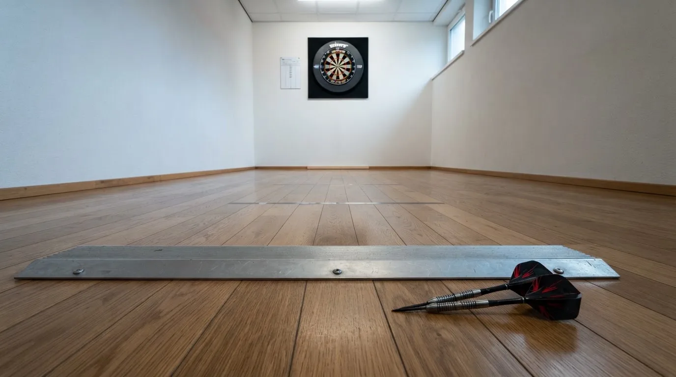 Een lege rechtszaal met houten banken in het ochtendlicht