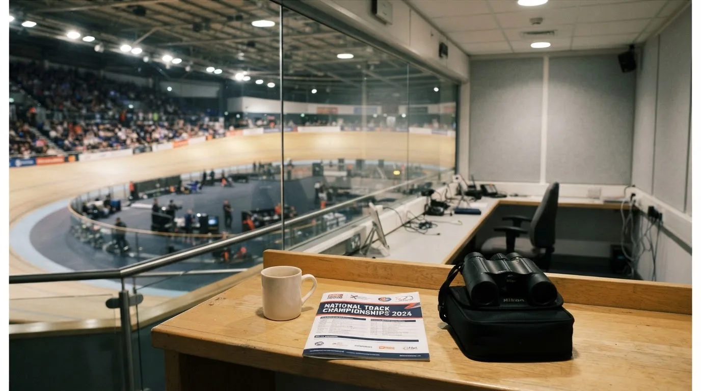 Een lege rechtszaal met houten banken in het ochtendlicht